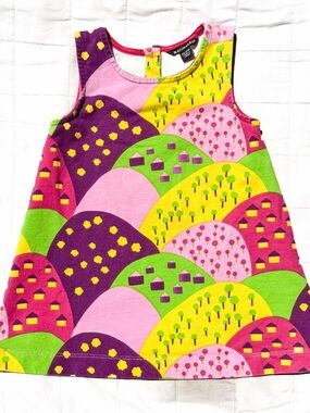 Marimekko Girl Hymysuu A Line 18 month Summer Cotton Dress Rare Vintage Finnish